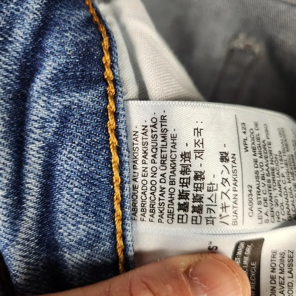 Levis 505 Jeans Mens 38x30 Blue Denim Straight Leg Regular Fit Stretch Mid Wash